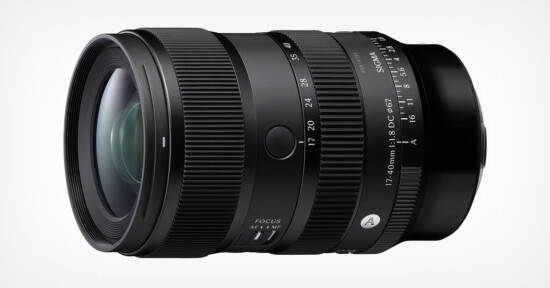 A black Sigma 17-40mm f/2.8 DG DN Art camera lens is shown on a white background, featuring zoom and focus rings with focal length and aperture markings.