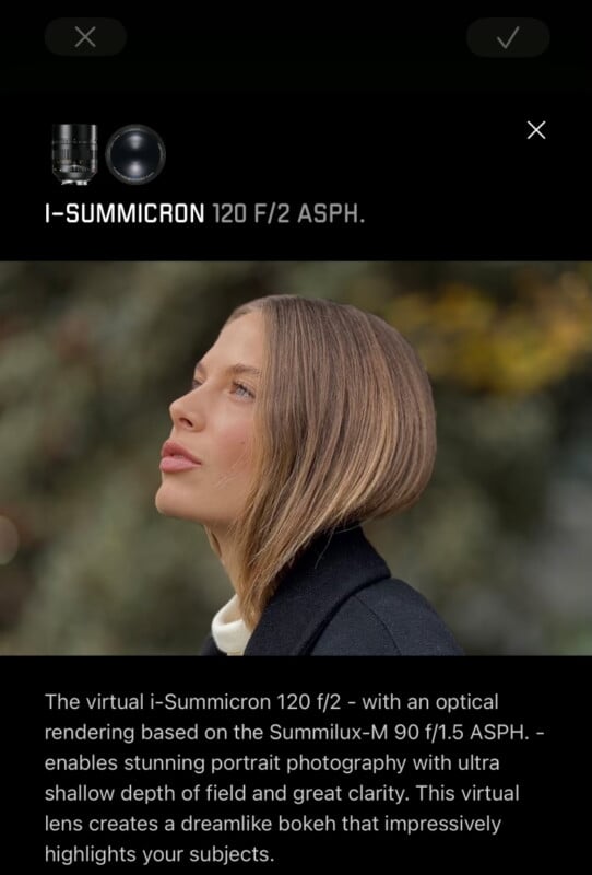 A woman with shoulder-length blonde hair and clear skin gazes upward in profile, set against a blurred outdoor background. She wears a black coat over a white turtleneck, and the image features a dreamy, soft-focus effect.